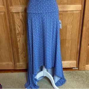 LuLaRoe OLIVIA Maxi Skirt High-Low Blue Size XL